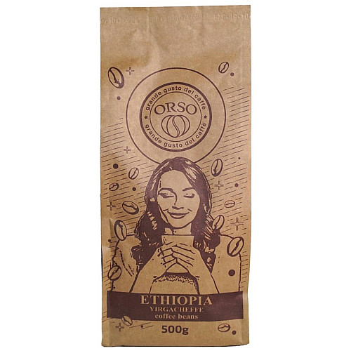 Кава моносорт у зернах Orso Ethiopia Yrgacheffe 100% Арабіка 500 г