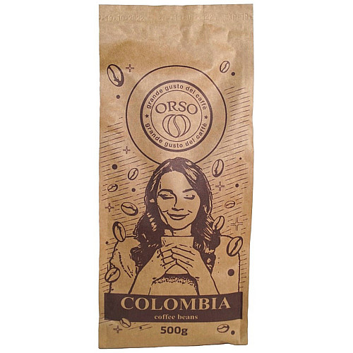 Кава моносорт у зернах Orso Colombia 100% Арабіка 500 г