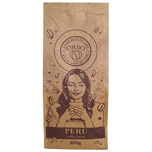 Кава моносорт у зернах Orso Peru 100% Арабіка 500 г