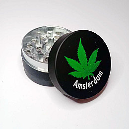 Гриндер для измельчения табака ASHTRAY HL-205 Amsterdam Конопля Black (10861-hbr)