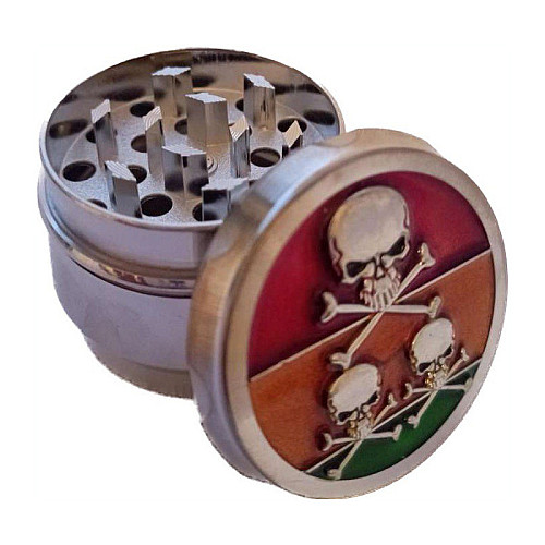 Гріндер для подрібнення тютюну ASHTRAY HL-200 Череп Silver (10878-hbr)