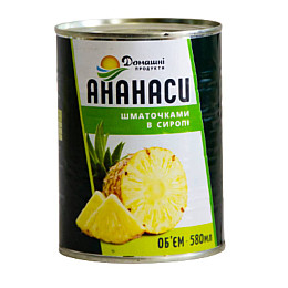 Ананасы кусочками Домашние продукты 580 мл (4820186120325)
