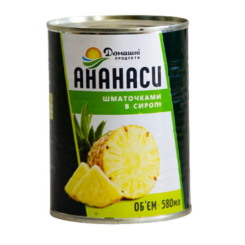 Ананасы кусочками Домашние продукты 580 мл (4820186120325)