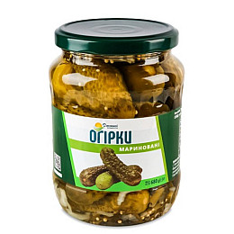Огурцы маринованные Домашние продукты 680 г (4820186122220)
