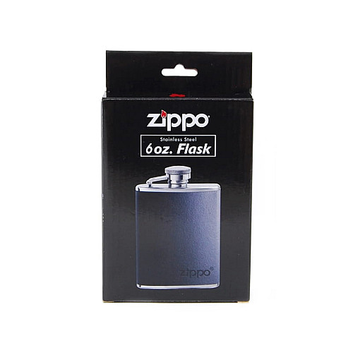 Фляга Zippo стальная черная кожа 180мл 6 OZ (2005269)