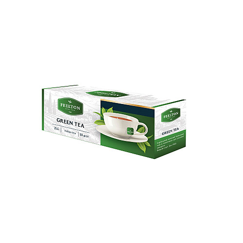 Чай зеленый Green Tea OPA Feelton в пакетиках 25 шт*2 г