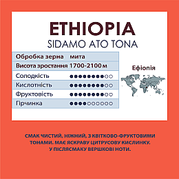 Кава в зернах Standard Coffee Ефіопія Ато-Тона 100% арабіка 500 г