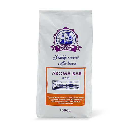 Кава мелена Standard Coffee Арома Бар купаж 80% арабіки 20% робусти 1 кг
