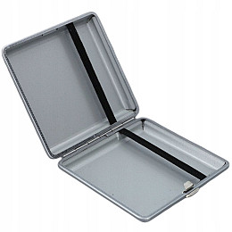 Портсигар Gentelo металевий на 20 шт стандартних сигарет екокожа Чорний (59045)