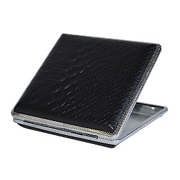 Портсигар Gentelo металевий на 20 шт стандартних сигарет екокожа тиснення "крокодил" Чорний (59052)