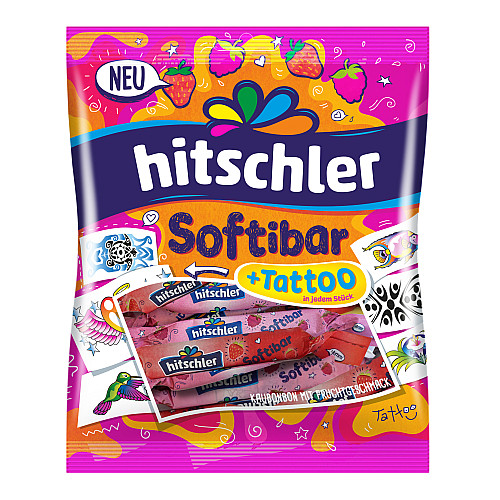 Конфеты жевательные Hitschies Softi с тату 75 г