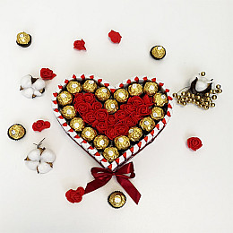 Торт из сладостей на день рождения PRO 27*24 см 55 шт Красный