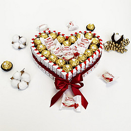 Торт из сладостей киндер ферреро и раффаэлло PRO М 27*24 см 63 шт