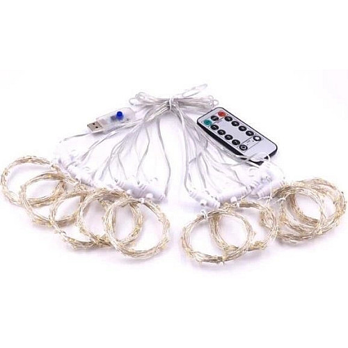 Світлодіодна водонепроникна гірлянда-завіса штора Sunnest 3*3м 300LED USB з пультом (SUN-300L)