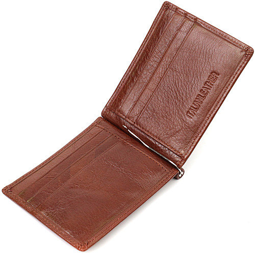 Зажим для денег из натуральной гладкой кожи ST Leather 19427 Коричневый