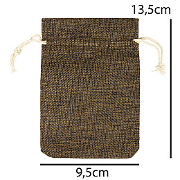 Мешочек подарочный на затяжке 13.5х9.5 см Gala day Коричневый тёмный (19499)