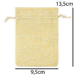 Мешочек подарочный на затяжке 13.5х9.5 см Gala day Светлый беж (20843)