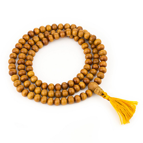Чотки Сандал Білий Santalum Sandalwood Vajra 7.2 мм Південна Індія (27471)