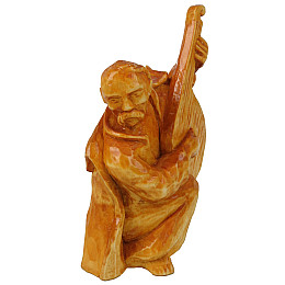 Авторська статуетка ручної роботи з дерева Cossack Козак Бандурист Бежевий (NA2001-2)