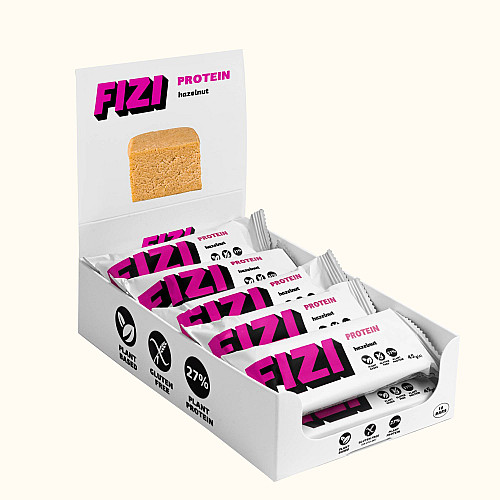 Протеиновый батончик без глютена FIZI Hazelnut 27% 45 г х 10 шт Растительный протеин (4820262540078)