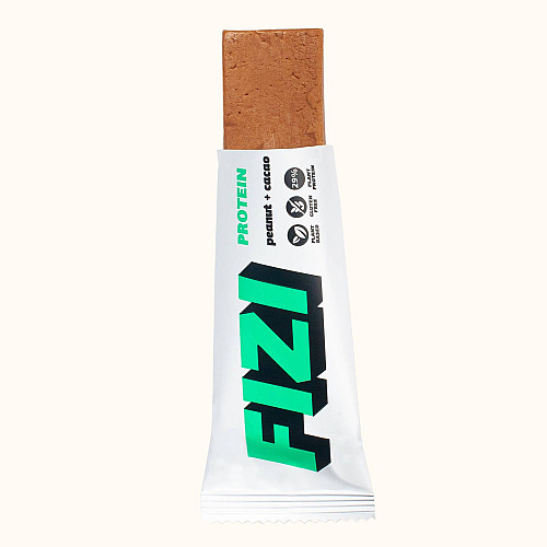 Протеиновый батончик без глютена FIZI Peanut cacao 29% 45 г х 10 шт Растительный протеин (4820262540054)