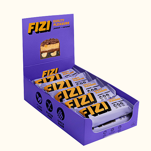 Шоколадный батончик без глютена FIZI Peanut caramel 45 г х 10 шт Веган (4820262540047)