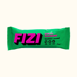 Шоколадний батончик без глютену FIZI Hazelnut caramel 45 г х 10 шт Веган (4820262540016)