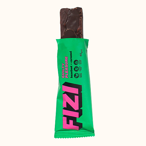 Шоколадний батончик без глютену FIZI Hazelnut caramel 45 г х 10 шт Веган (4820262540016)