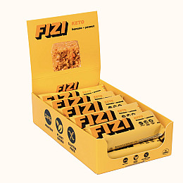 Кето батончик протеїновий FIZI Banana peanut 45 г х 10 шт Веган (4820262540375)