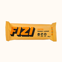 Кето батончик протеїновий FIZI Banana peanut 45 г х 10 шт Веган (4820262540375)