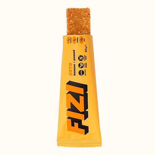 Кето батончик протеїновий FIZI Banana peanut 45 г х 10 шт Веган (4820262540375)
