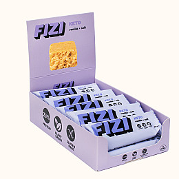 Батончик кето протеиновый FIZI Vanilla salt 45 г х 10 шт Веган (4820262540382)
