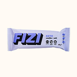 Кето батончик протеїновий FIZI Vanilla salt 45 г х 10 шт Веган (4820262540382)