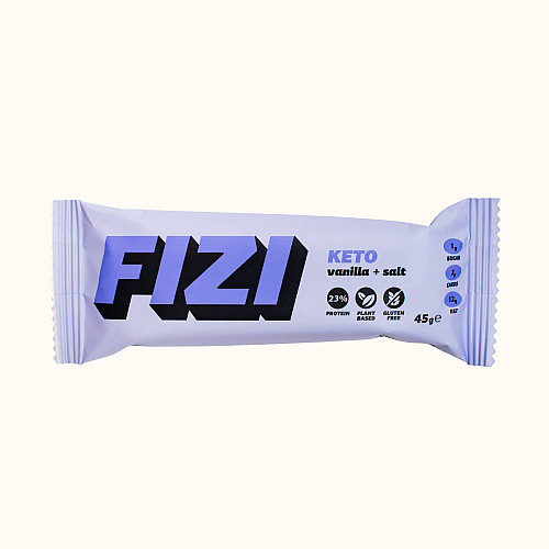 Батончик кето протеиновый FIZI Vanilla salt 45 г х 10 шт Веган (4820262540382)