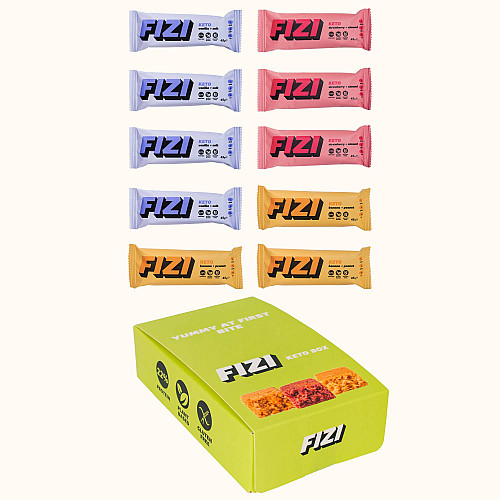 Набір кето батончиків протеїнових FIZI Keto Box 45 г х 10 шт Веган