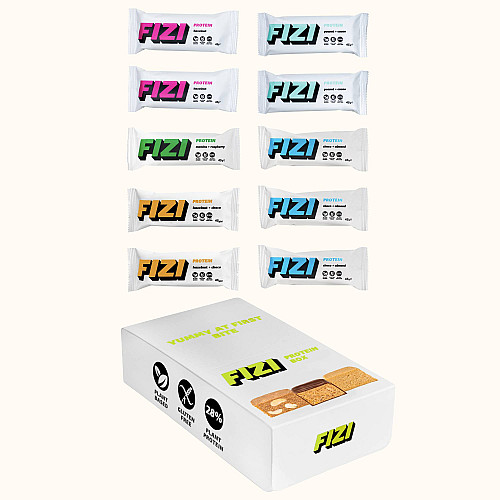 Набір протеїнових батончиків FIZI Protein box 10 шт Веган (4820262540405)