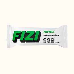 Протеїновий батончик без глютену FIZI Matcha raspberry 30% 45 г х 10 шт Рослинний протеїн (4820262540436)