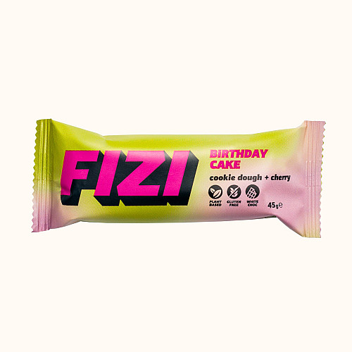Шоколадный батончик без глютена FIZI Birthday Cake 45 г х 10 шт Веган (4820262540313)