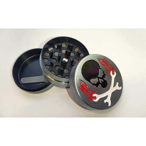 Гріндер для розмелу тютюну ASHTRAY Амстердам HL-243 Череп з кістками Silver (14962-hbr)
