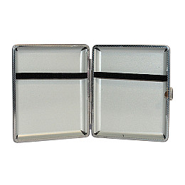 Портсигар Gentelo металевий на 20 шт стандартних сигарет екокожа Чорний (60073)