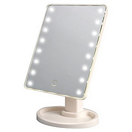 Настольное зеркало для макіяжа SUNROZ с LED подсветкой Белое (hub_RVIJ27514)