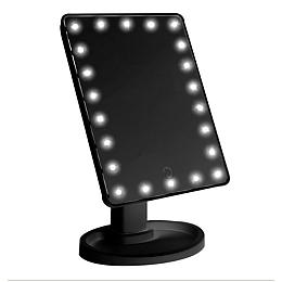 Настольное зеркало для макіяжа SUNROZ с LED подсветкой Черное (hub_APnH59223)