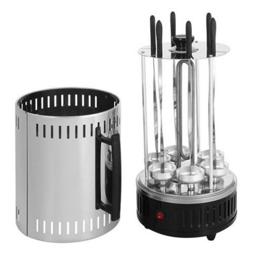 Электрошашлычница Domotec BBQ 1000W Серебристо-черный
