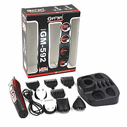 Машинка для стрижки Gemei GM 592 10 в 1 Черный с красным (200145)