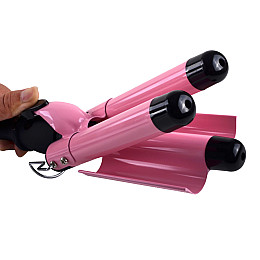 Тройная плойка Gemei GM 1956 65W Черный с розовым (200308)