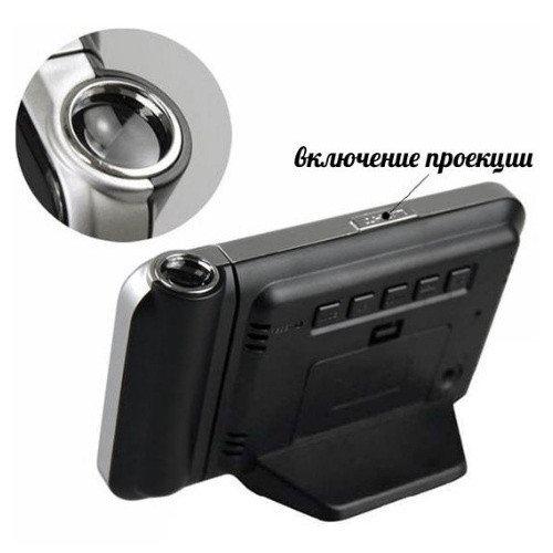 Часы метеостанция проектор времени Спартак 8190 Черный (002217)