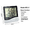 Цифровой термомогигрометр с датчиком HTC-2 100×108×20 мм Белый