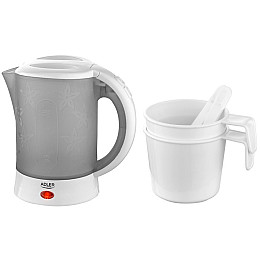 Электрочайник Adler AD 1268 с чашками и ложками Серый с белым (006325)