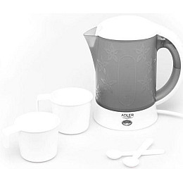 Электрочайник Adler AD 1268 с чашками и ложками Серый с белым (006325)