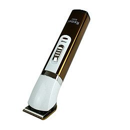 Машинка для стрижки волос беспроводная Kemei KM 3001A Бело-золотой (007214)